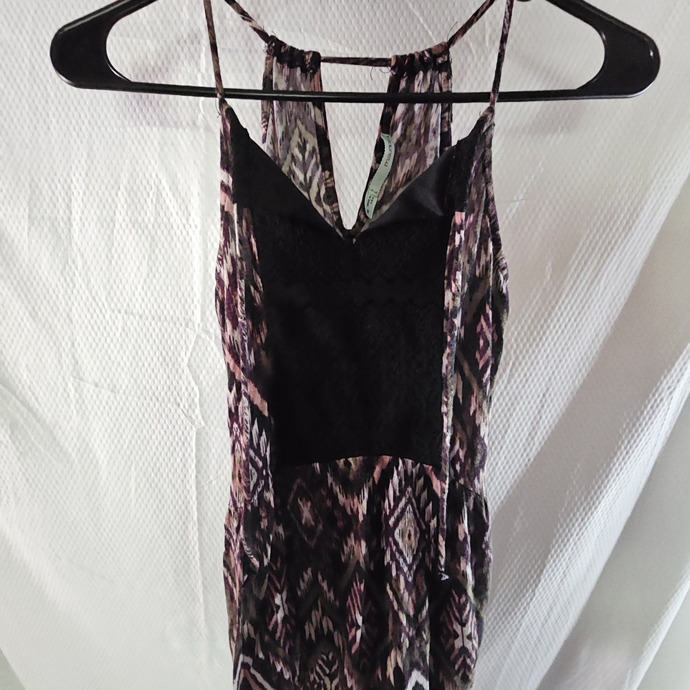 Maurices Black and Pink Patterned Top